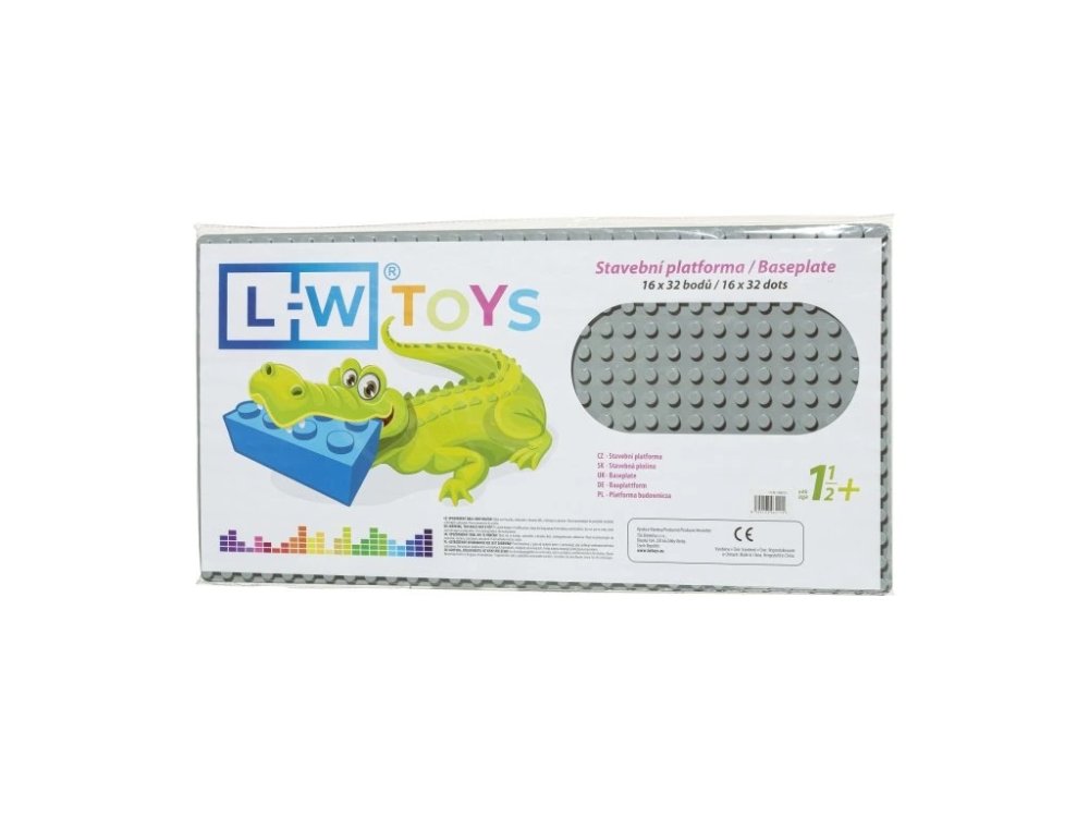 L-W Toys Építőlap - JUNIOR 16x32 pöttyös szürke
