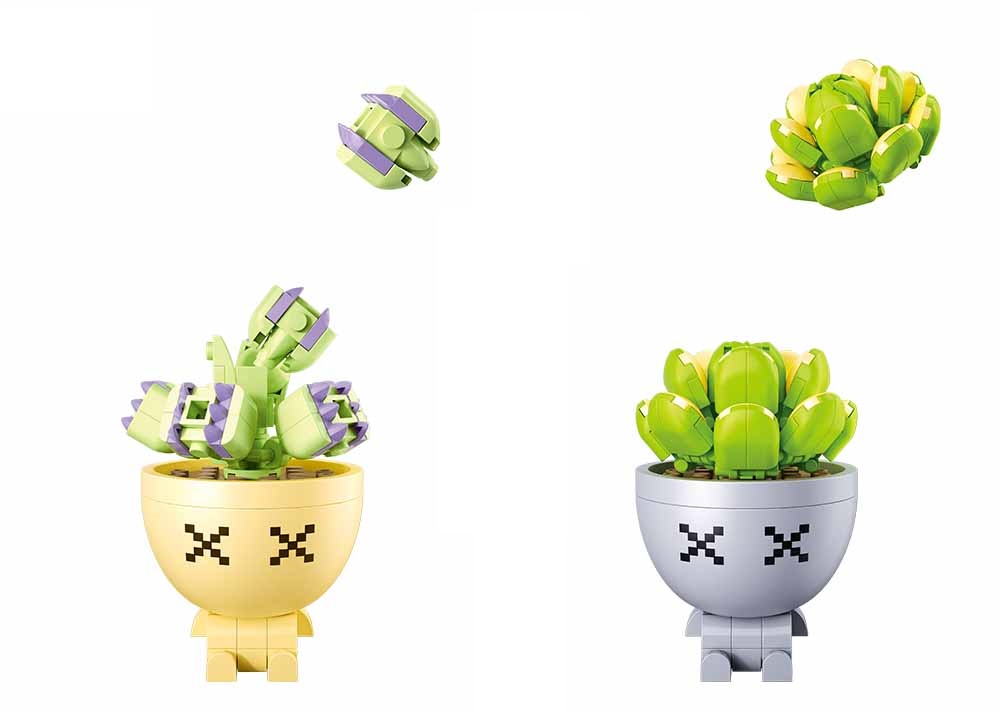 Sluban Flowers M38-B1076 Sukulenty w doniczce Display 6 szt. - obrazek 5