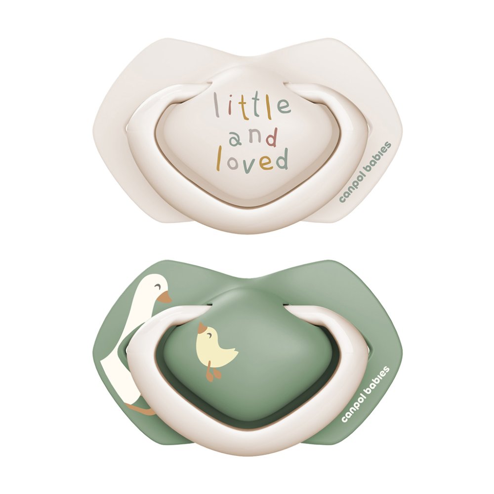 CANPOL BABIES Sucette silicone symétrique Light touch Goose 6-18m, 2 pièces