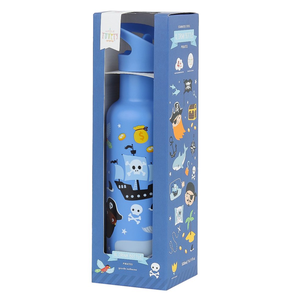 A Little Lovely Company - Edelstahl Trinkflasche, 500 ml - Piraten – Bild 4