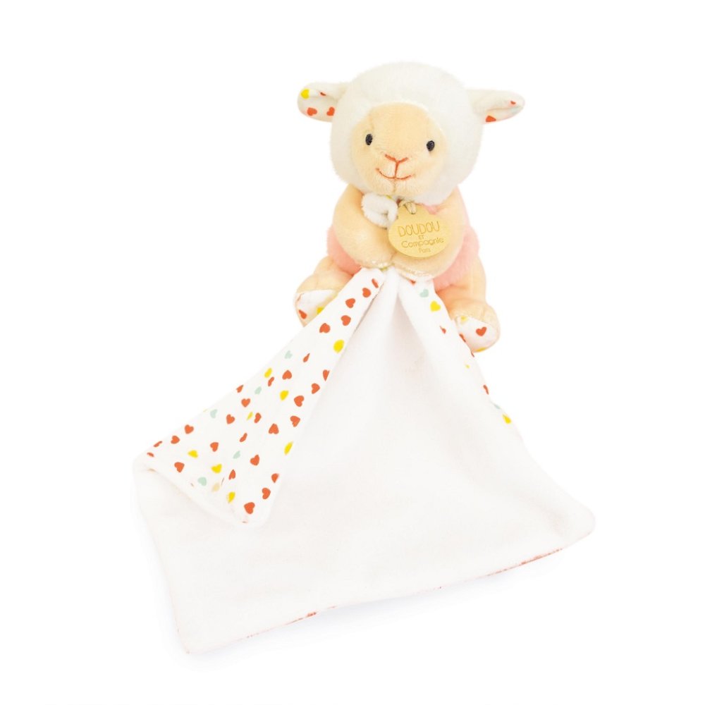 Doudou Pluszowa owieczka z kocykiem 11 cm - obrazek 3