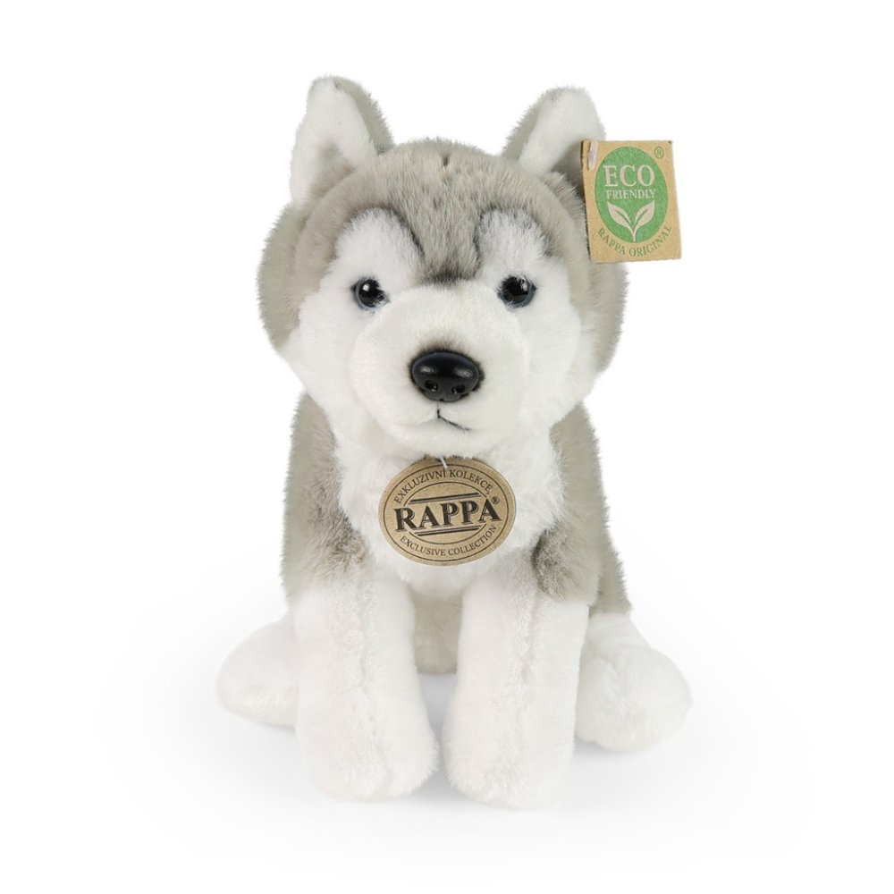 Rappa Peluche cane husky seduto 23 cm SOFT COLLECTION, ECO-FRIENDLY