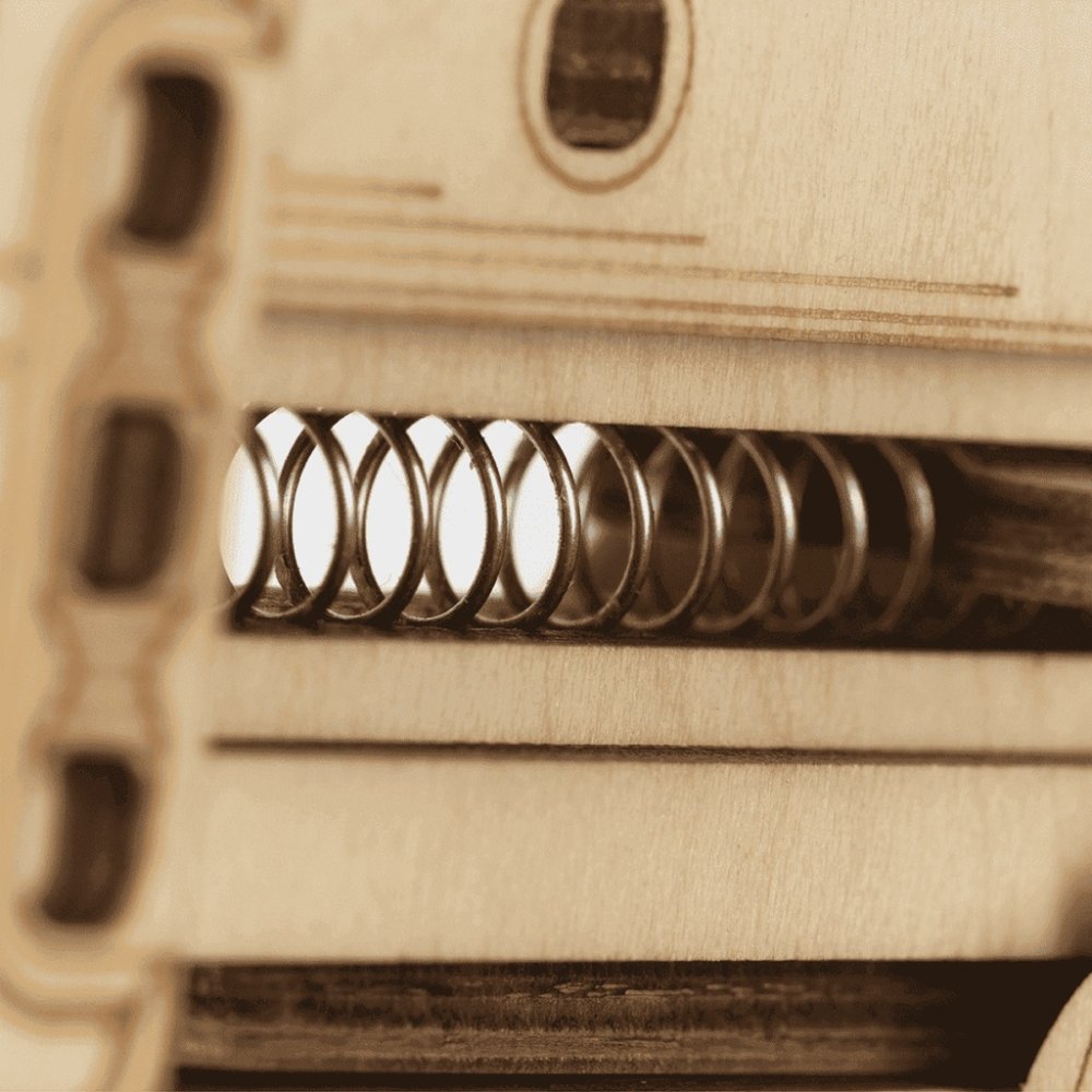 RoboTime 3D Drewniane Mechaniczne Puzzle Składanka Strzelba Terminator - obrazek 4