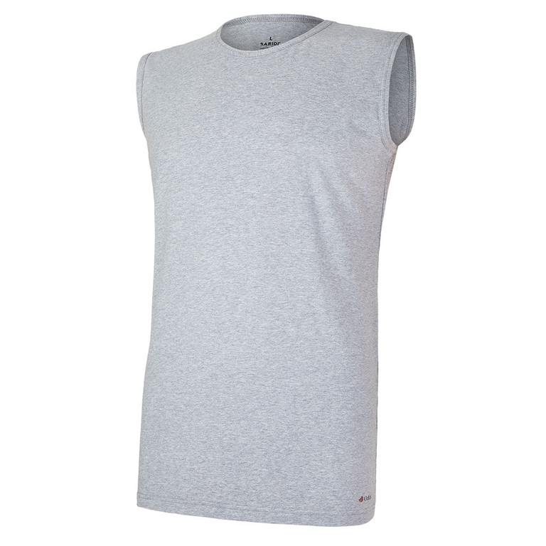 Ärmelloses Herren-Tanktop aus dünnem Outlast® - Grau meliert L