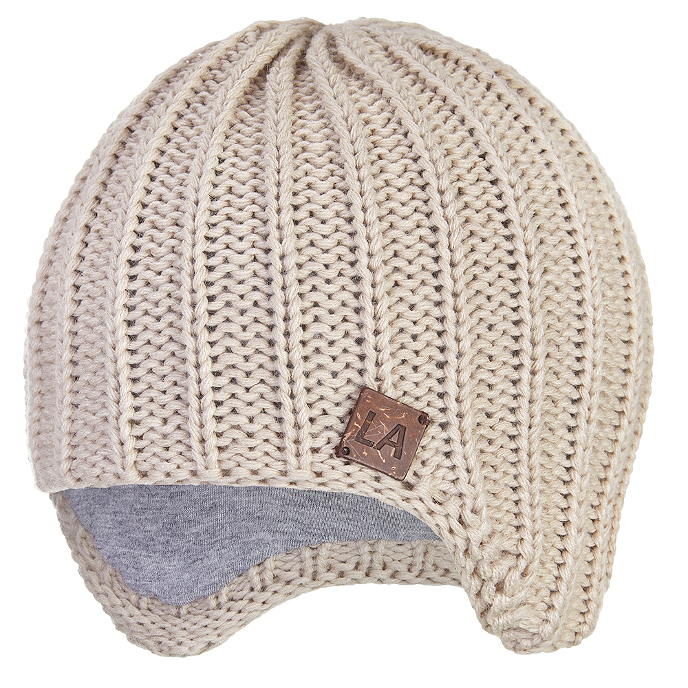 Gorro de punto con orejeras Outlast ® - natural 1 | 36-38 cm