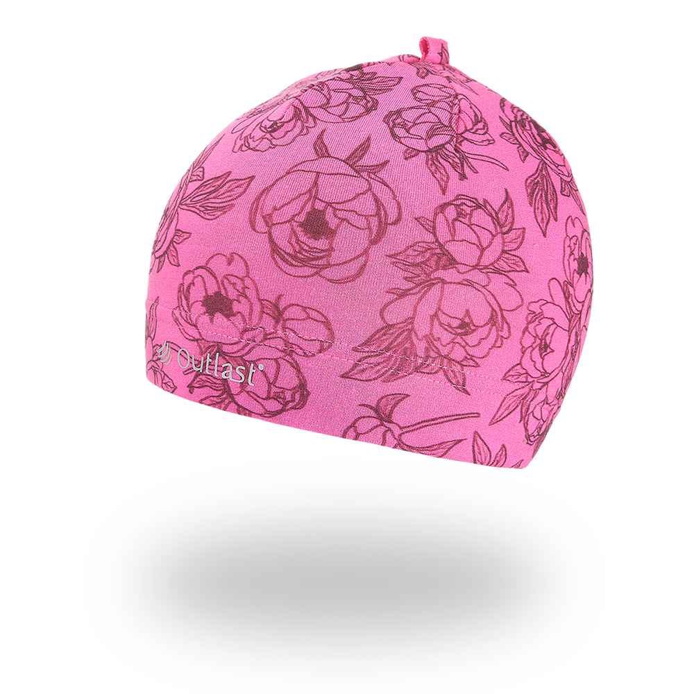 Bonnet coulissant extensible IMPRIMÉ Outlast ® - pivoines roses 3 | 42-44 cm