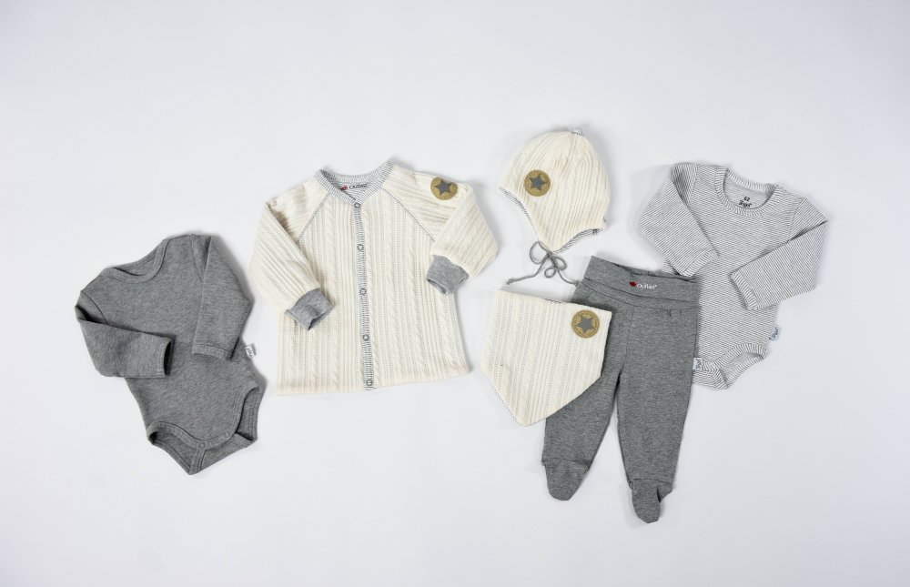 Bonnet doublé à nouer Outlast® - Off White/rayure chinée blanc-gris 3 | 42-44 cm – Image 6