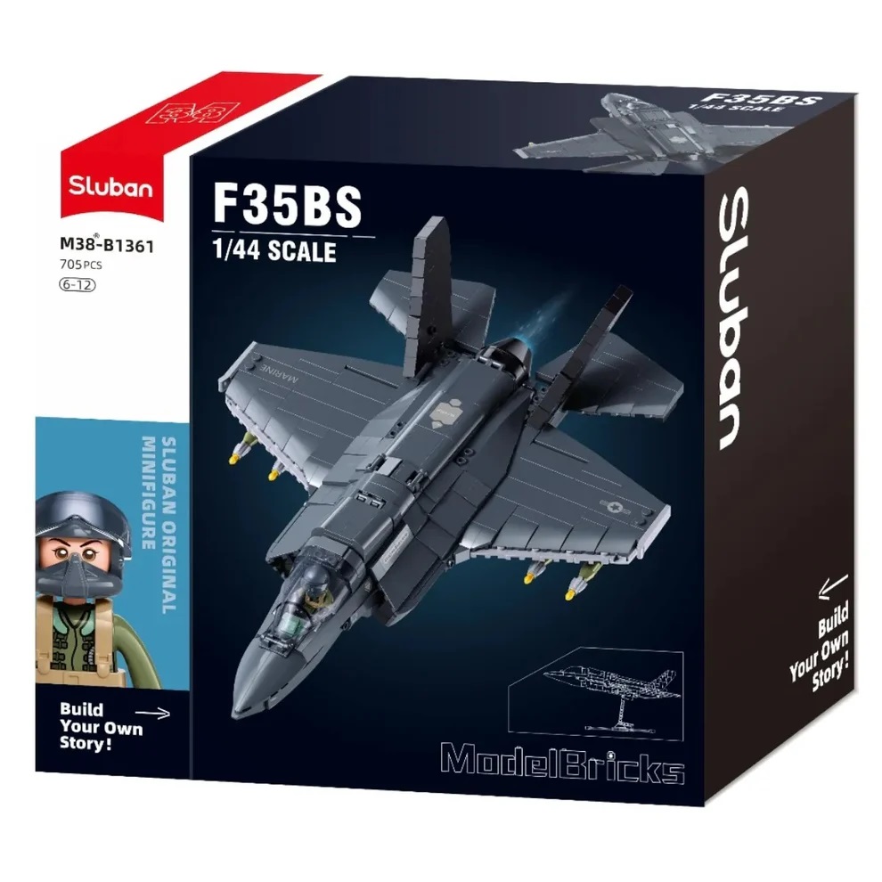 Sluban Model Bricks M38-B1361 Stíhací letoun F-35BS v měřítku 1:44 (obrázek 5)
