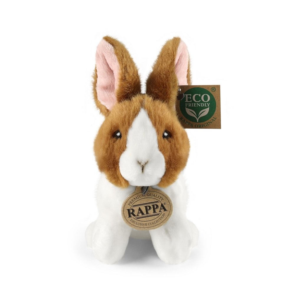 Rappa Plyšový králík bílo-hnědý sedící 16 cm ECO-FRIENDLY (obrázek 3)