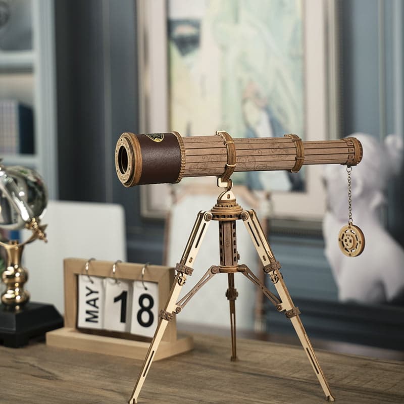 RoboTime 3D dřevěná mechanická skládačka Pirátský dalekohled (obrázek 9)