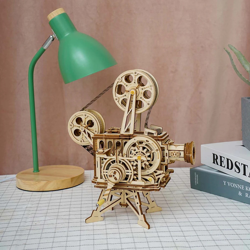 RoboTime 3D dřevěná mechanická skládačka Filmový projektor (obrázek 5)