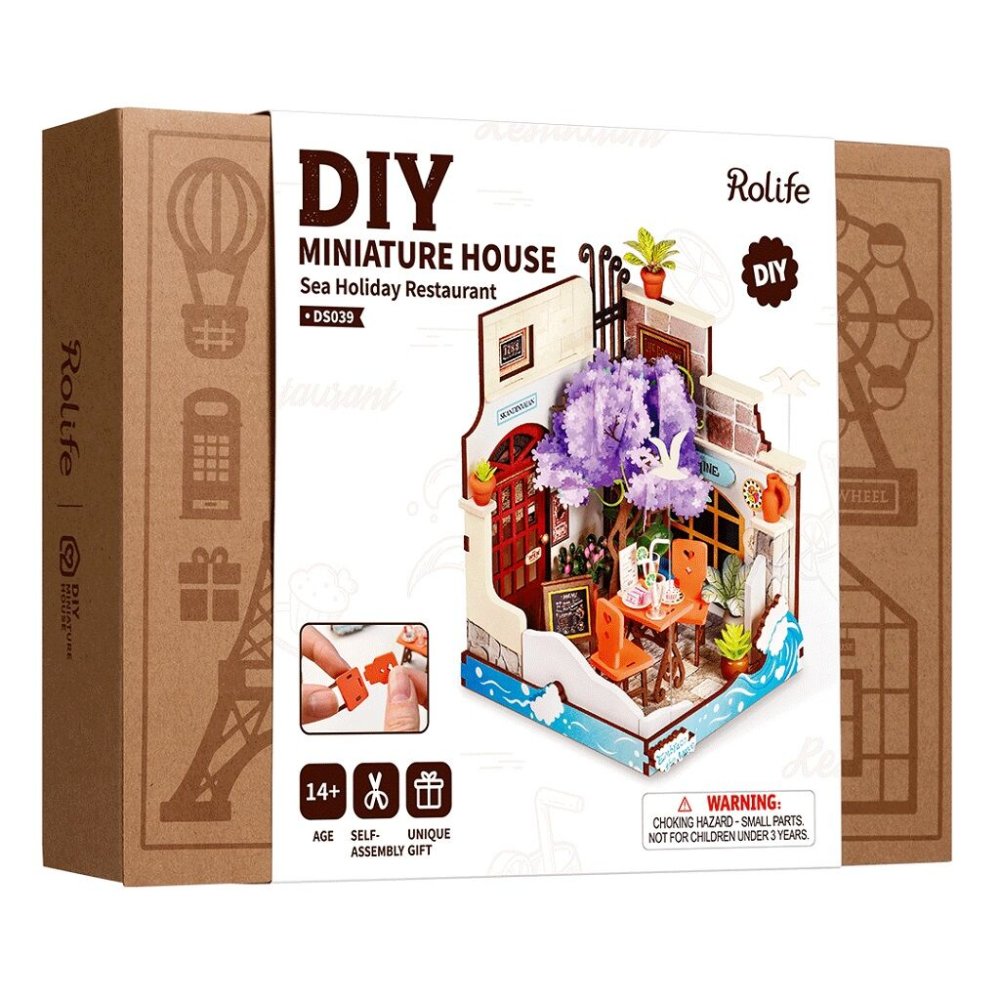 RoboTime 3D dřevěná skládačka Miniatura domečku Restaurace Sea Holiday (obrázek 4)