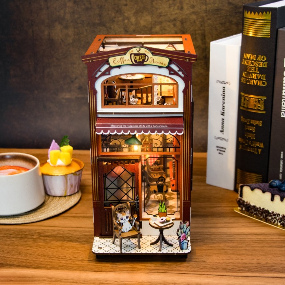 2Kids Toys 3D skládačka Zarážka na knihy Miniatura domečku Kavárna (obrázek 6)