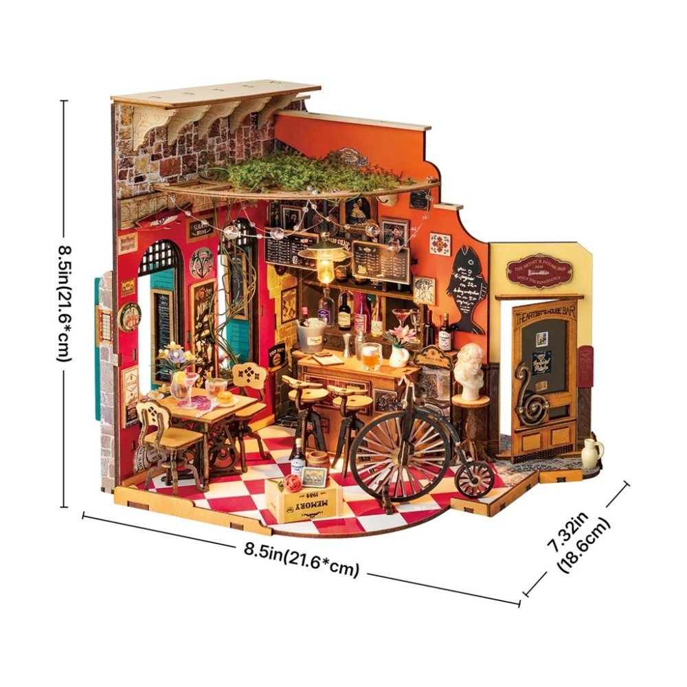 RoboTime 3D dřevěná skládačka Miniatura domečku Bar a bistro Cheers (obrázek 6)
