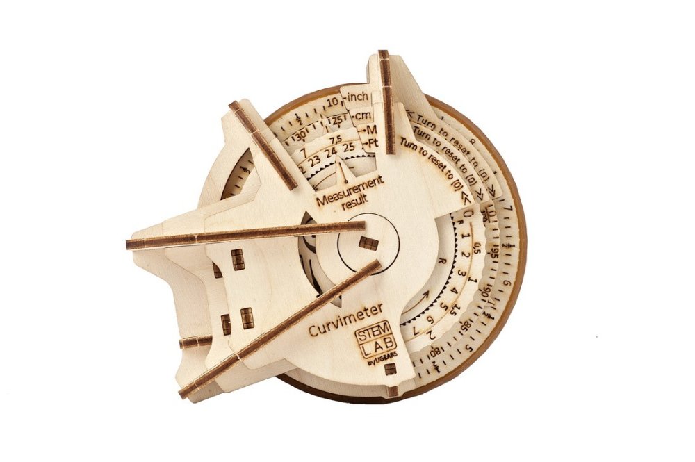 Ugears 3D dřevěné mechanické puzzle STEM křivkoměr (opisometr) (obrázek 3)