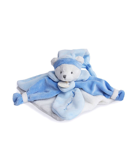 Doudou Dárková sada - plyšový muchláček modrý medvídek 24 cm (obrázek 4)