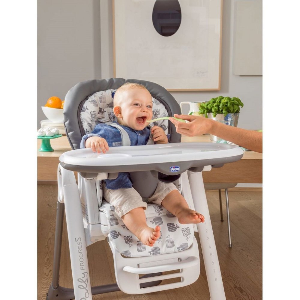 CHICCO Chaise de salle à manger Polly Progres5 - Gris Mélange – Image 3