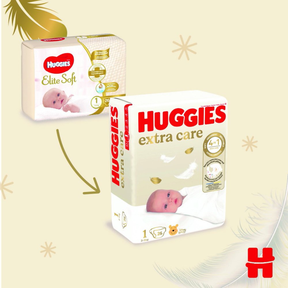 HUGGIES® Extra care Couches jetables 1 (2-5 kg) 26 pièces – Image 4
