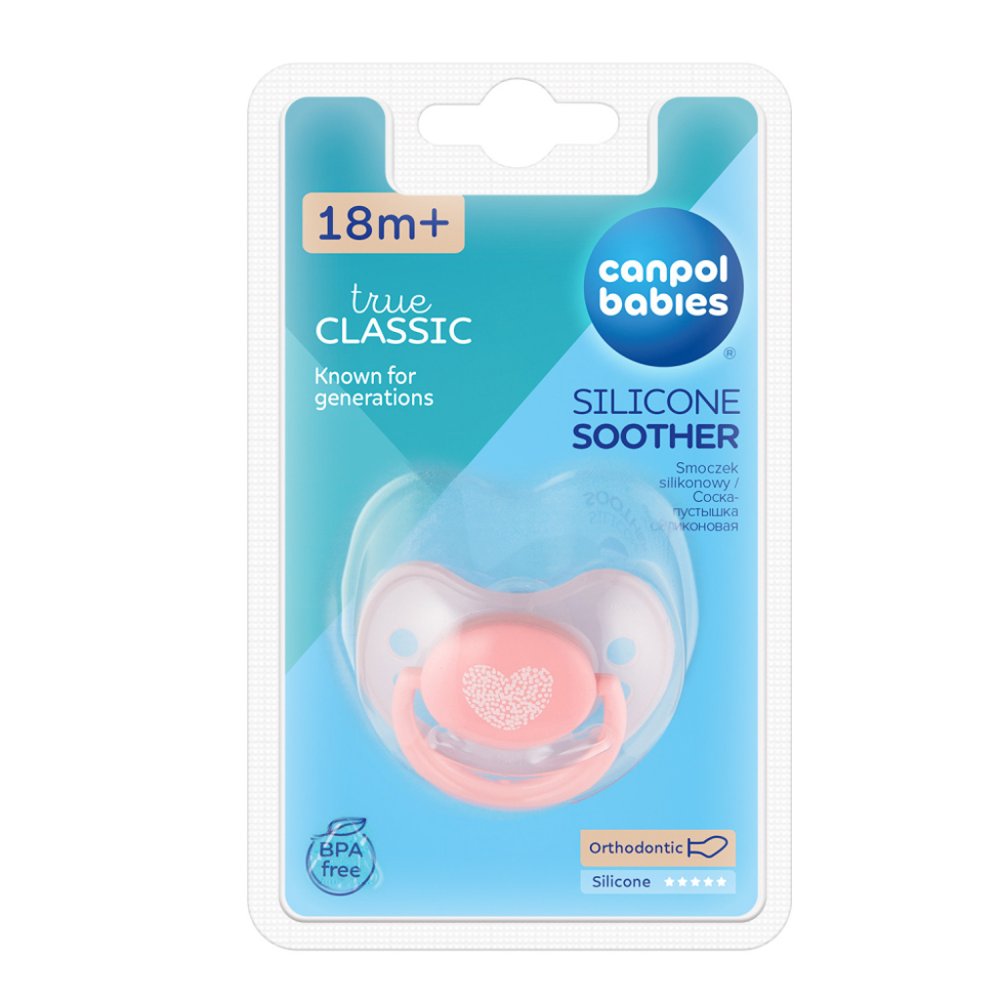 CANPOL BABIES Ciuccio Anatomico In Silicone 18m+ Pastelli - Cuore