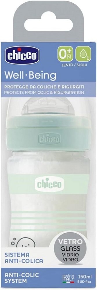 CHICCO Bottle Baby Glass Well-being Silicone 150 Ml Uni