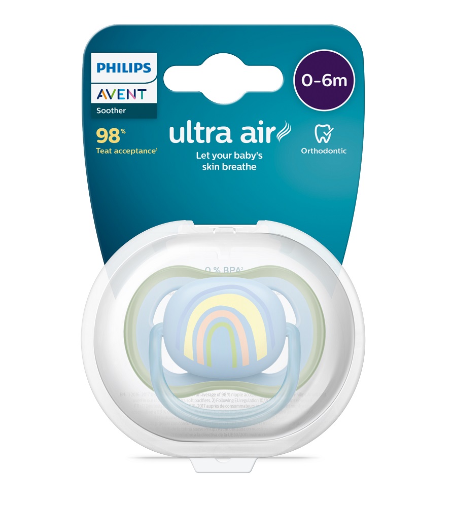 Philips AVENT Smoczek Ultra Air Image 0-6m Tęczowy, 1szt