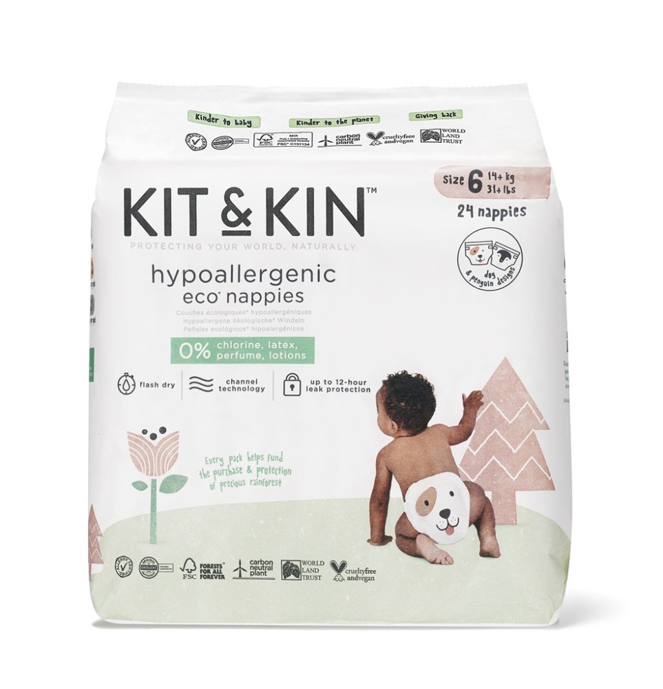 KIT & KIN Scutece De Unică Folosință Eco 6 (14 Kg+) 24 Buc