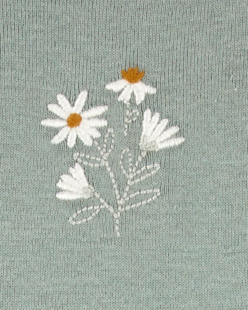 Body à manches longues CARTER'S violet/vert à fleurs pour fille, 4 pièces, 9 m/taille. 74 – Image 3