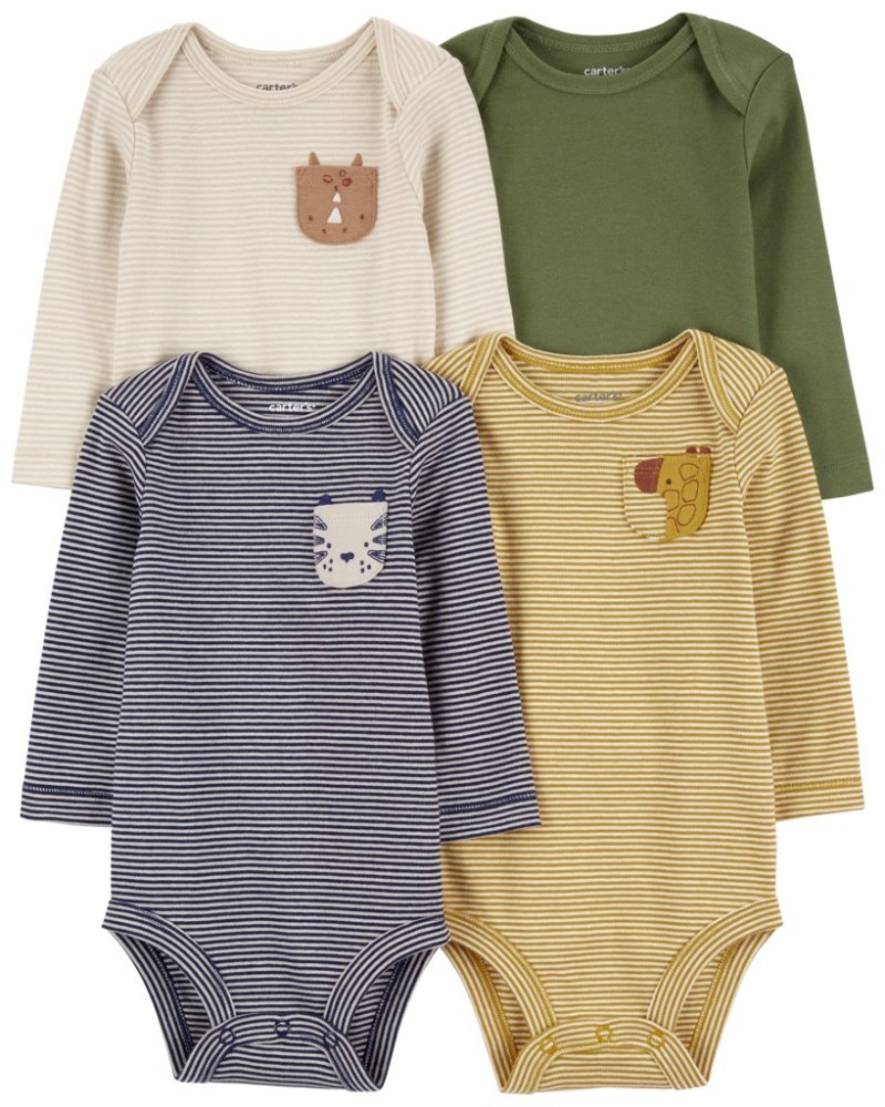 Body CARTER'S à manches longues bleu marine/olive Animal garçon 4 pièces NB/taille 56