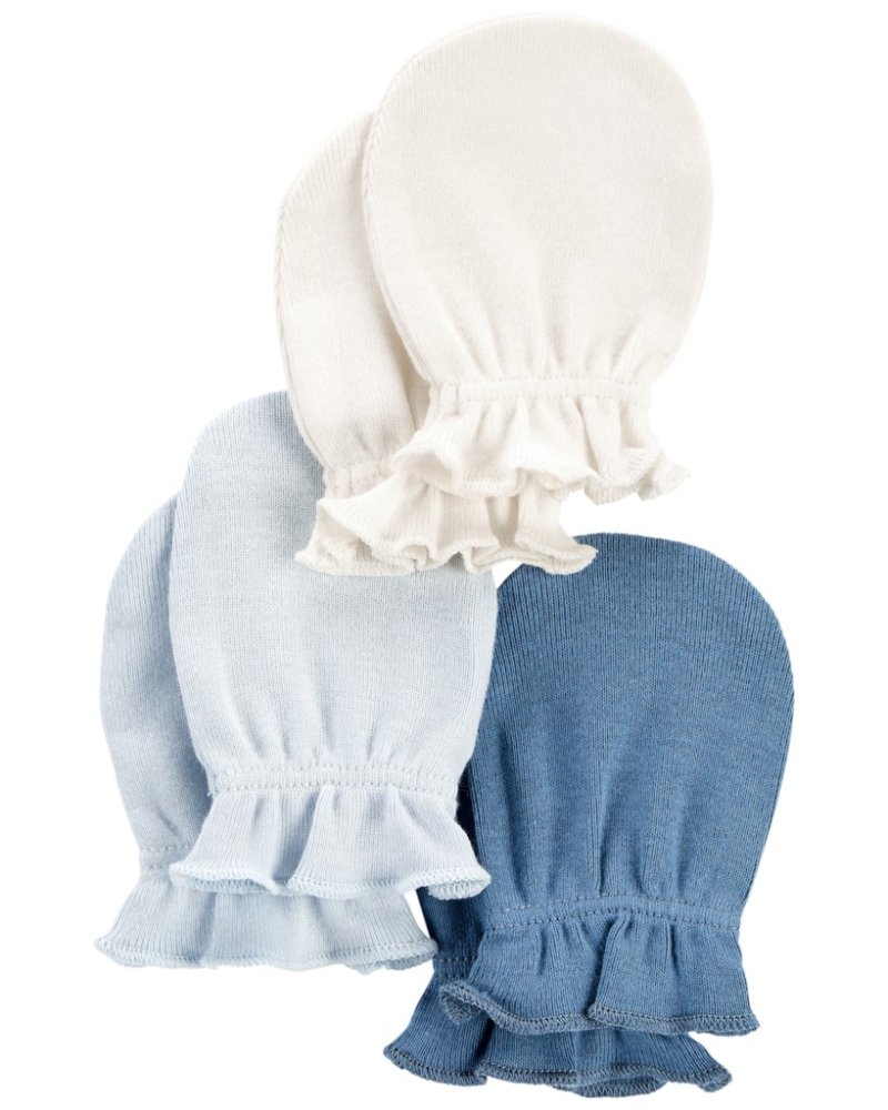 Gants CARTER'S Bleu/Ivoire garçon MFL 3 pièces 0-3m