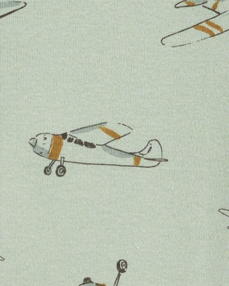 Ensemble body long 3 pièces CARTER'S. manche, corps court. manche, pantalon de survêtement Olive Airplane garçon 3m/taille. 62 – Image 4