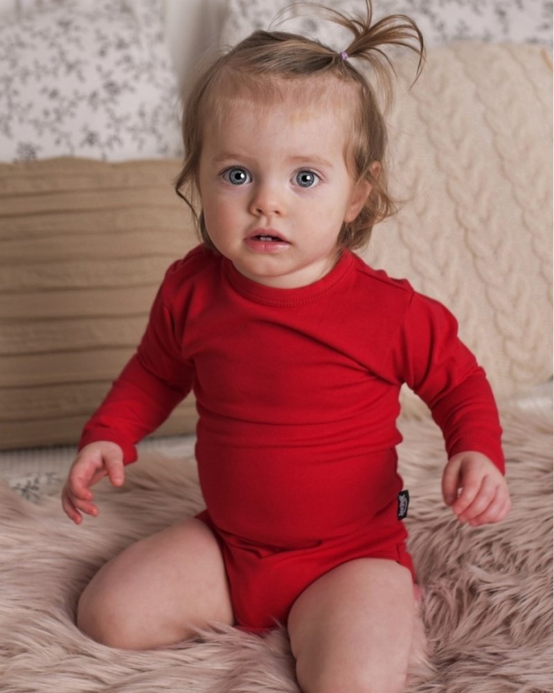 Body à manches longues pour enfants, rouge 92