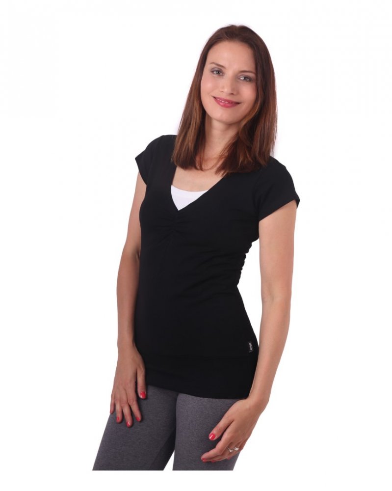 Maglietta da allattamento KARLA, manica corta, nero L/XL