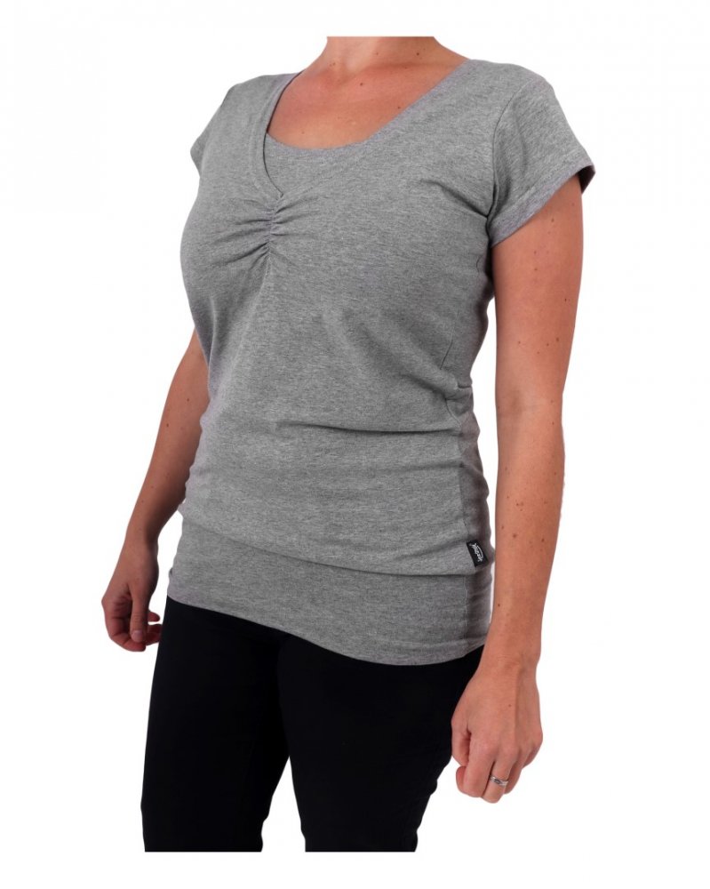 T-shirt d'allaitement LEA, manches courtes, gris M/L – Image 4