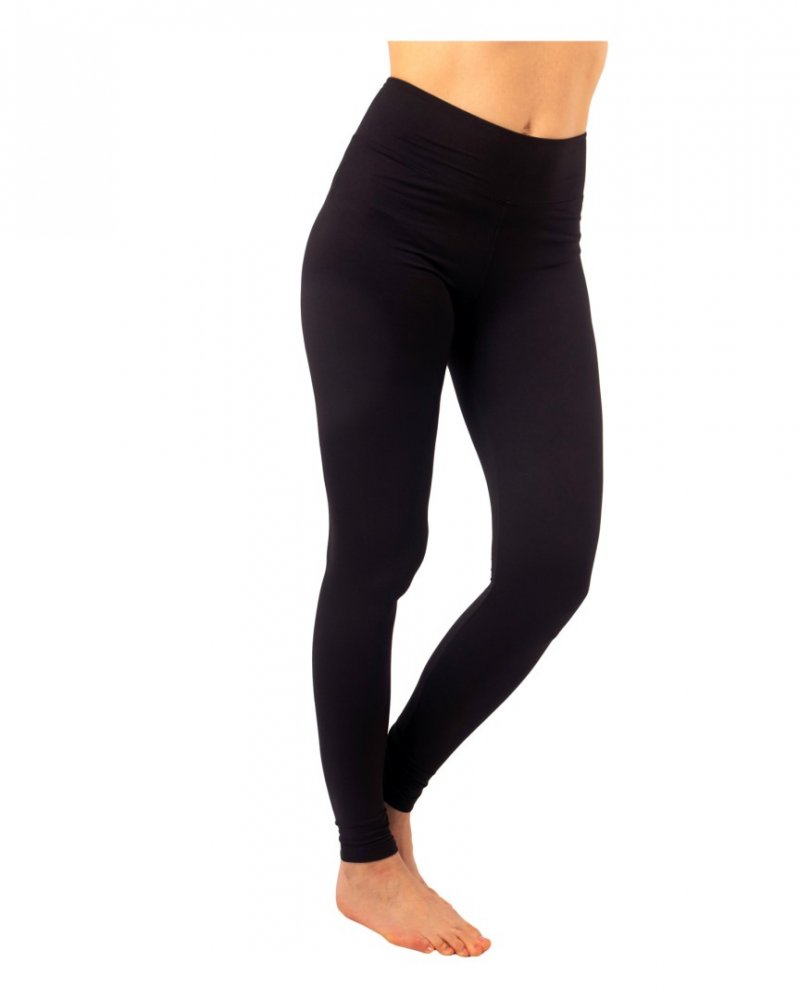 Női magas derekú leggings, fekete S - Image 3