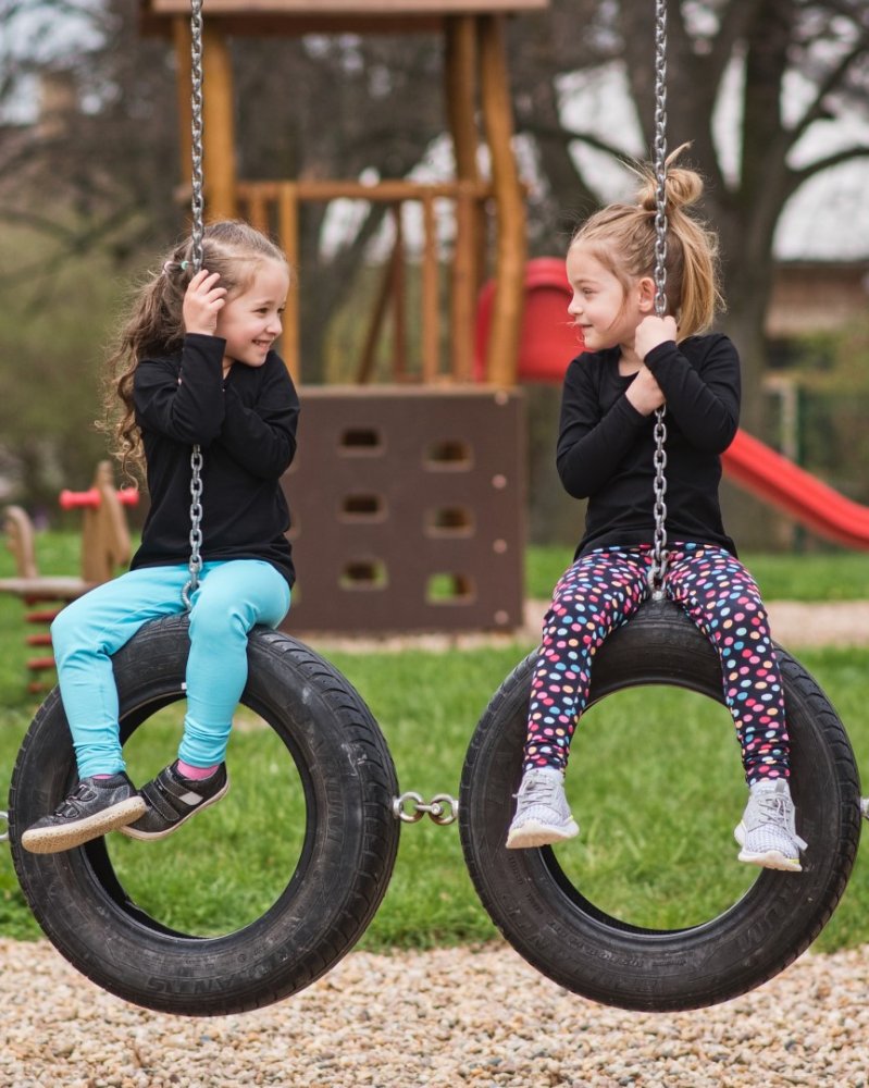Leggings per bambini, nastri sul blu 128 - immagine 3
