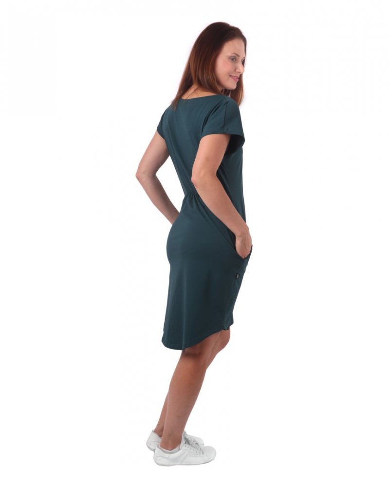 Abito Zoe da donna con tasche, vestibilità ampia, verde bottiglia L/XL - immagine 6
