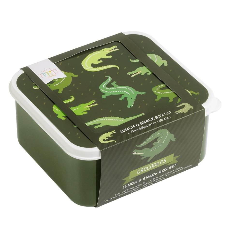 A Little Lovely Company - Set di quattro contenitori per snack - coccodrillo - immagine 4