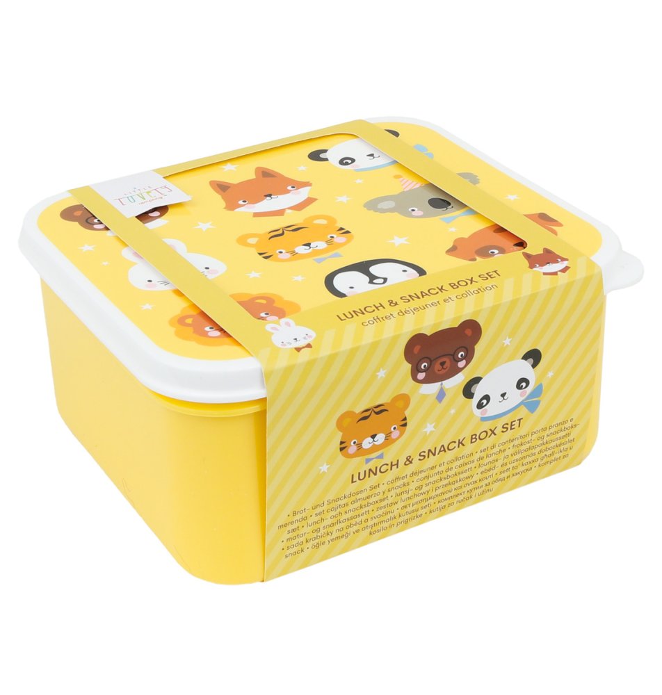 A Little Lovely Company - Set di quattro contenitori per snack - Amici animali - immagine 4