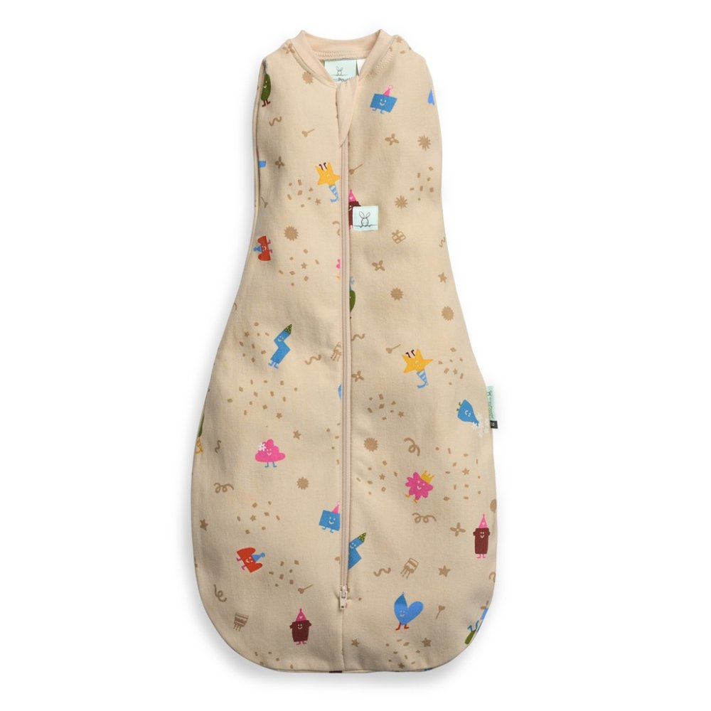 ERGOPOUCH Couverture d'emmaillotage et sac de couchage 2 en 1 Cocoon Birthday Blobs 0-3 m, 3-6 kg, 1 tog