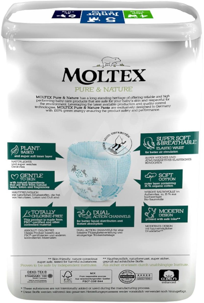 2x MOLTEX Pure&Nature Pannolini a mutandina usa e getta 5 Junior (9-14 kg) 20 pz - immagine 5