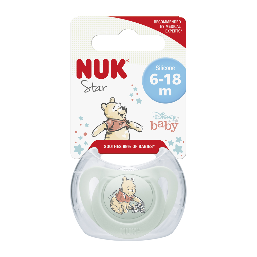 Tétine NUK Disney Winnie l'ourson en boîte, verte 6-18m – Image 3
