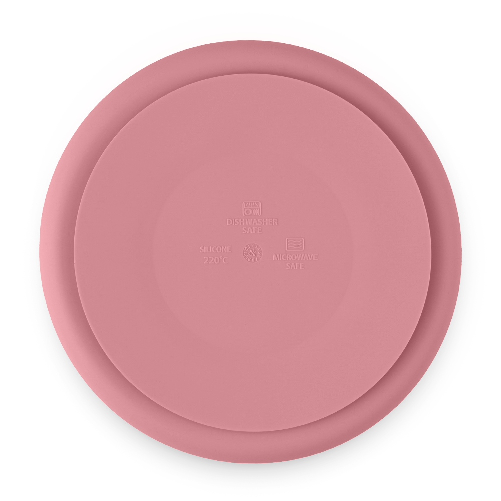 PETITE&MARS Assiette en silicone divisée ronde Take&Match Dusty Rose 6m+ – Image 6