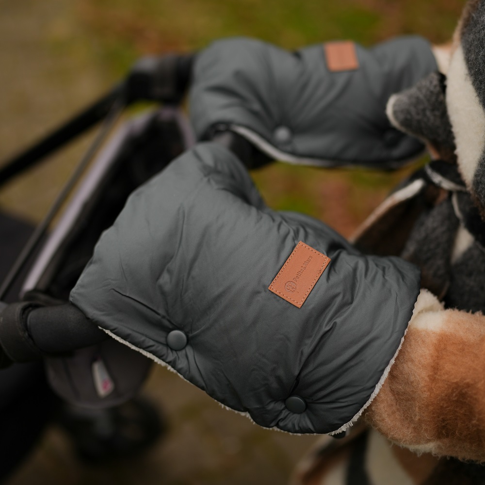 PETITE&MARS Set sacco invernale Jibot 3in1 + guanti per passeggino Jasie Quiet Grey - immagine 4