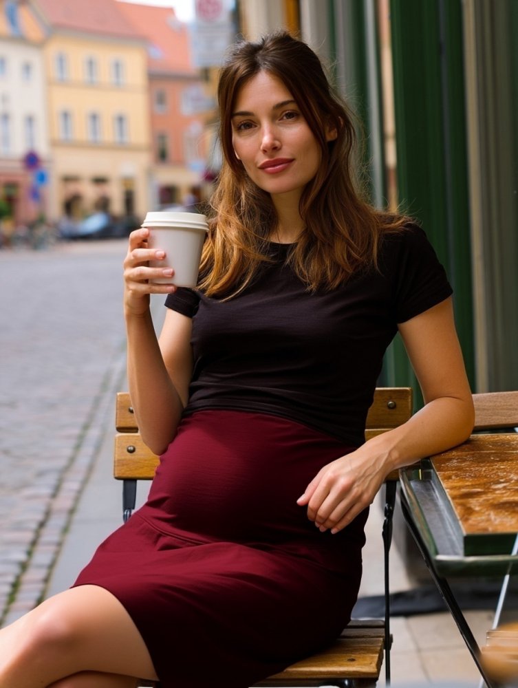 Jupe de grossesse Jolana, bordeaux S/M