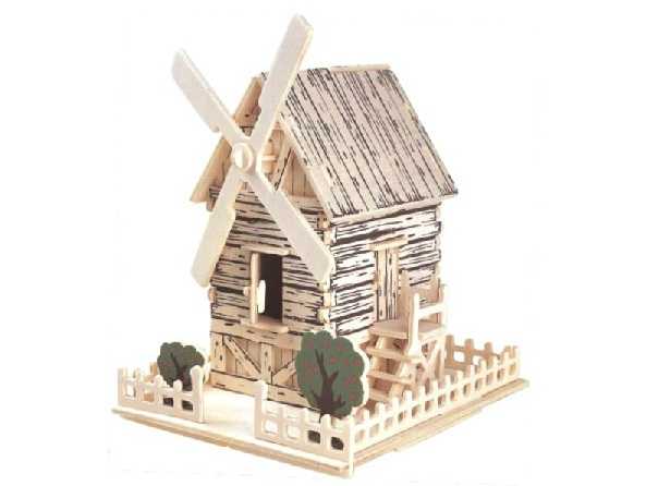 Woodcraft Drewniane puzzle 3D wiatrak