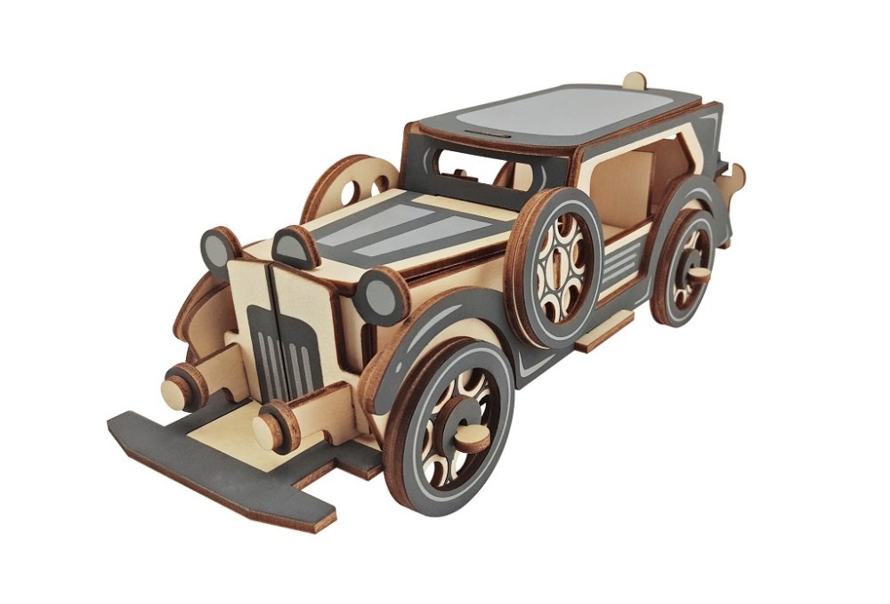 Woodcraft Fa 3D puzzle Régi limuzin