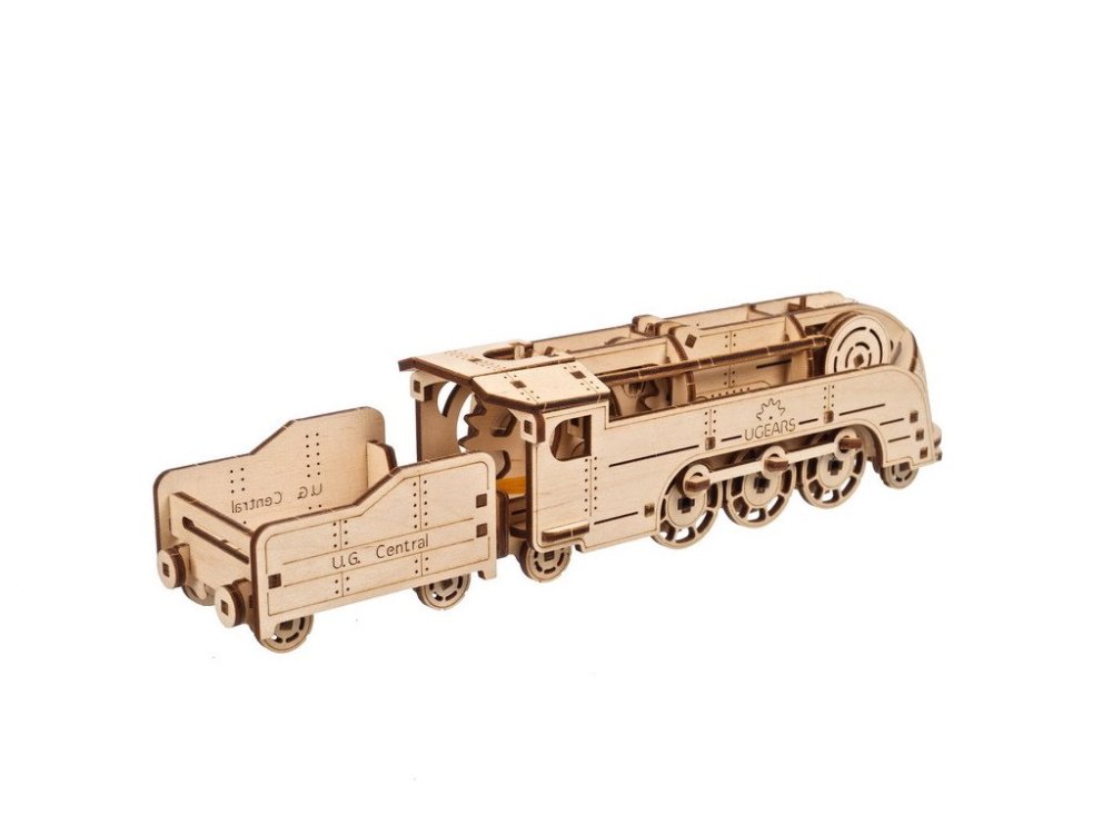 Puzzle mécanique en bois 3D Ugears MINI Locomotive – Image 6