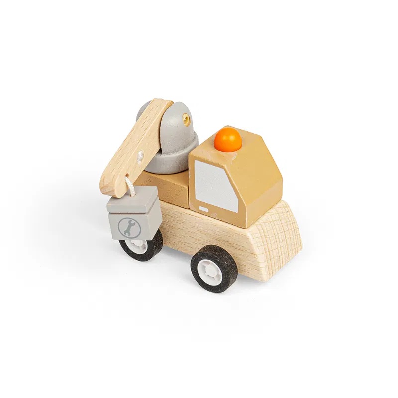 Bigjigs Toys Coche de Construcción con Cuerda Grúa