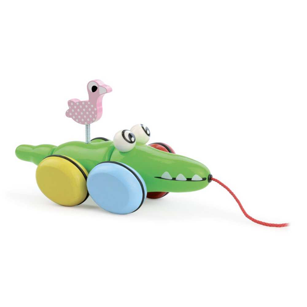 Vilac Ziehtier Krokodil mit Flamingo – Bild 3