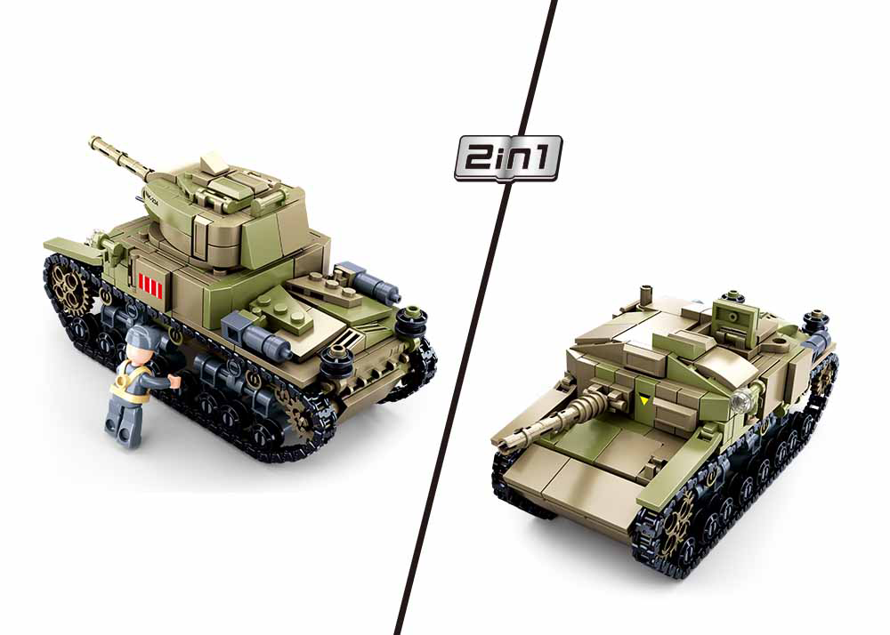 Sluban Army M38-B0711 Střední italský tank 2v1 (obrázek 3)
